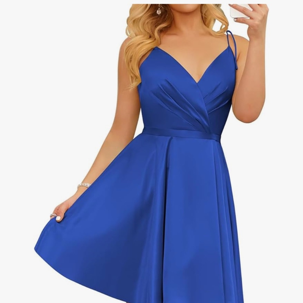 Elegant Blue Sleeveless Dress